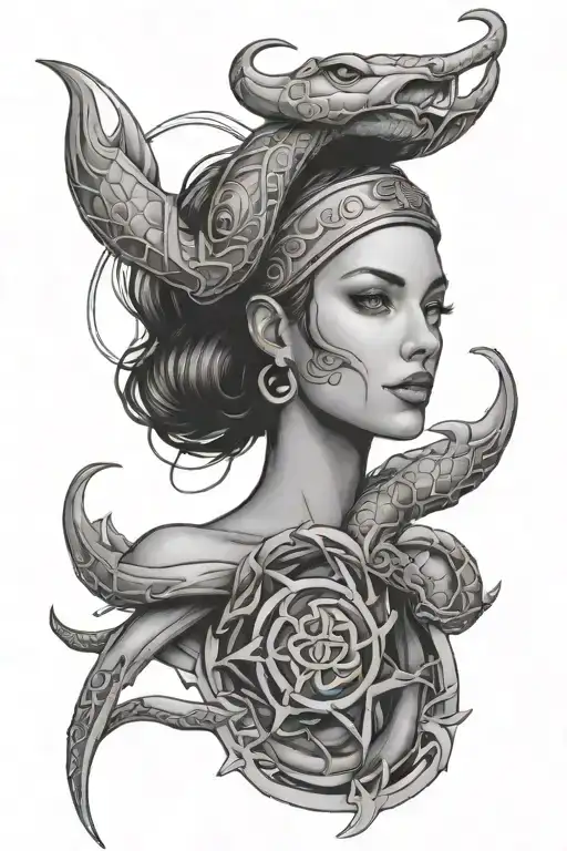 Woman Representing Cancer Zodiac Sign