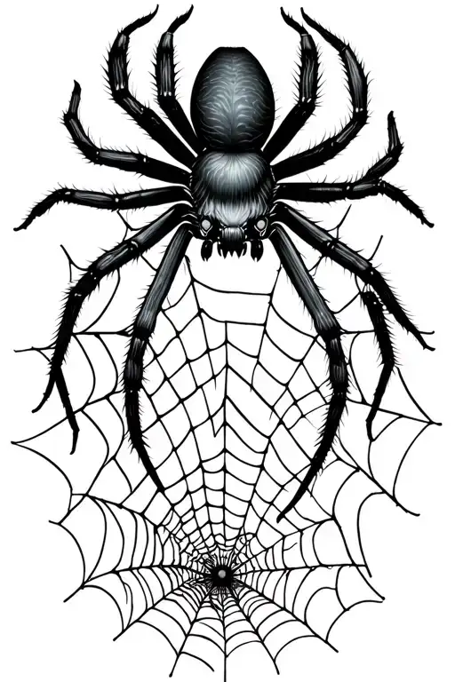 Cute Gothix Spider In Web Design