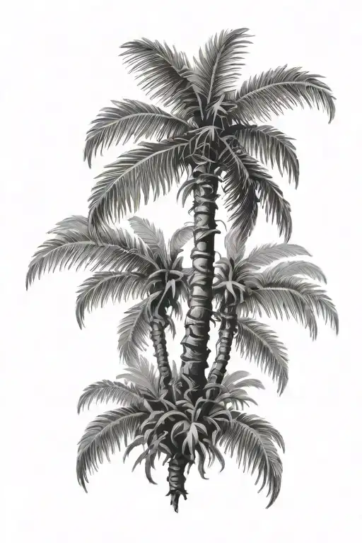 Bending Realistic Palm Tree Intertwined