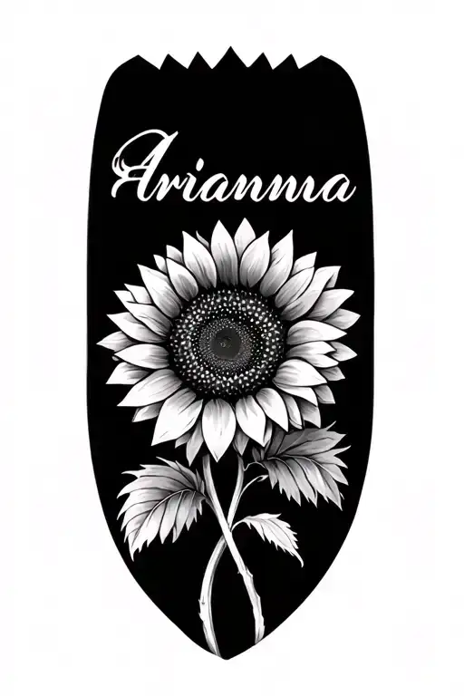 Sunflowers Around The Name Arianna