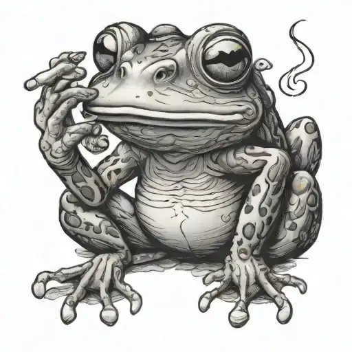 Funny Looking Frog Smoking