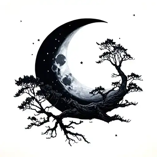 Tree And Moon