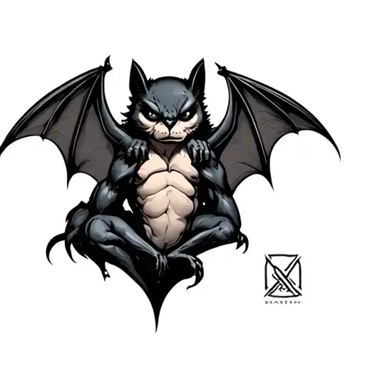 Bat Tattoo Tramp Stamp