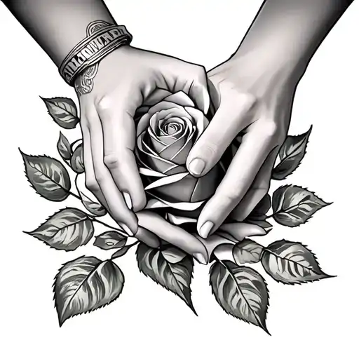 Money Rose Family Fingers Touching