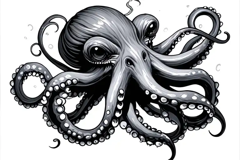 Octopus Underwater Attacking