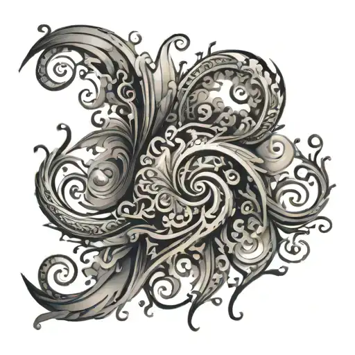 Design A Tattoo Of Intricate Black And Grey Swirls Inspired By Black Ink Splatters