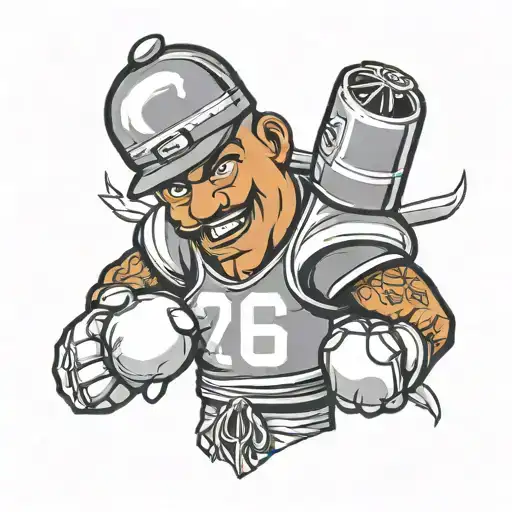 Cartoon Juice Box Wearing A Football Jersey With Boxing Gloves