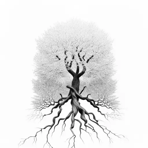 A Majestic Tree With Roots Shaped Like Soccer Players