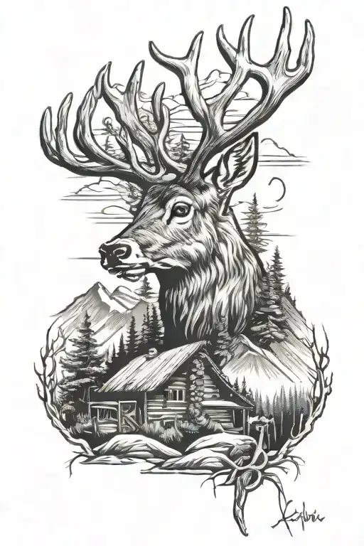 Buck Deer Mountains Cabin Grandfather