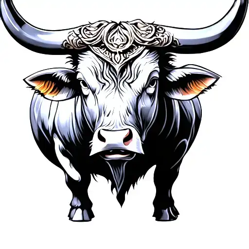 A Metal Bull Made Of Asulejos