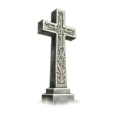 Gravestones Cemetry With Crosses