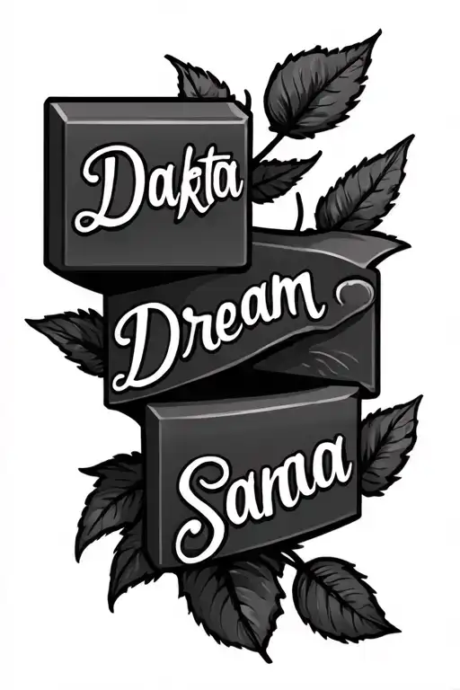 Generate 3 Baby Block Tattoo With The Names Dakota Dream Sanaa