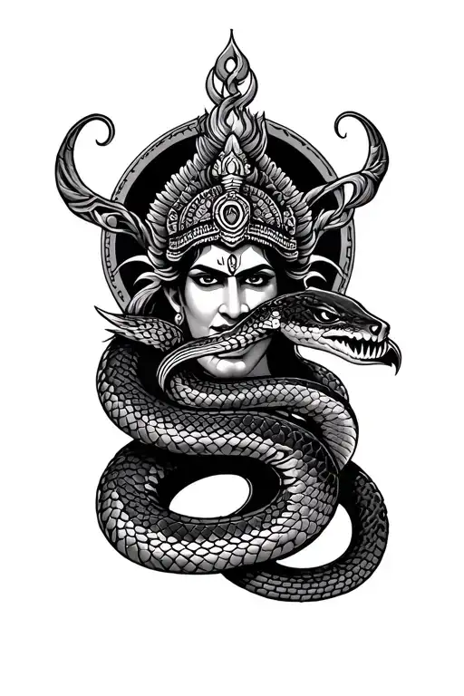 Lord Sivan Trishul And Snake Am Looking