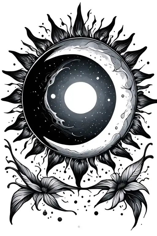 Sun And Moon Minimalist Fine Line