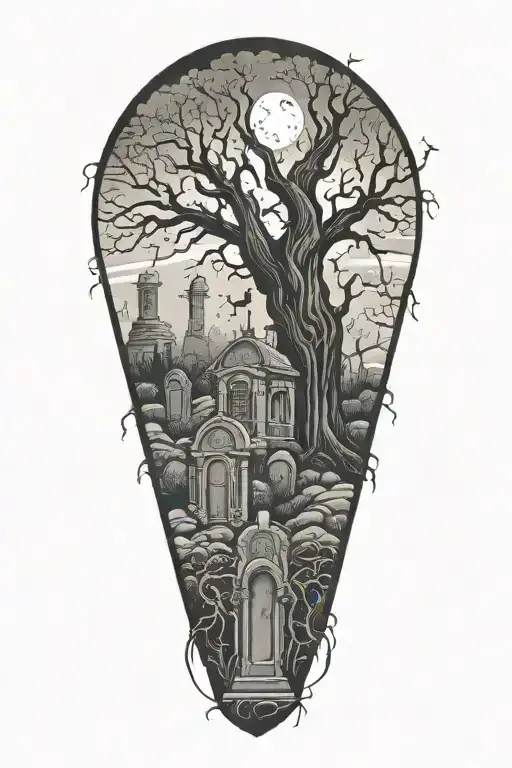 Gravestones Cemetry Hanging Tree Ghost Mausoleum