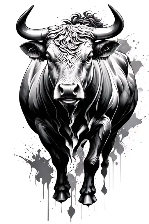 A Bull With Few 3D Details With Metallic Texture