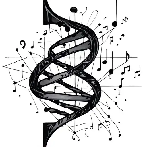 Dna Music Notes Forming Constellations