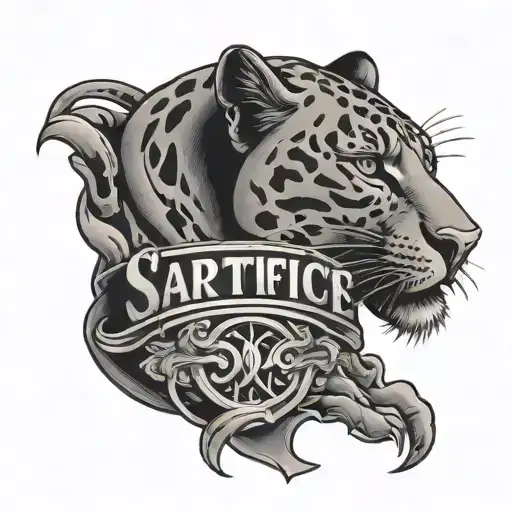 Panther With Word Sacrifice Written Across