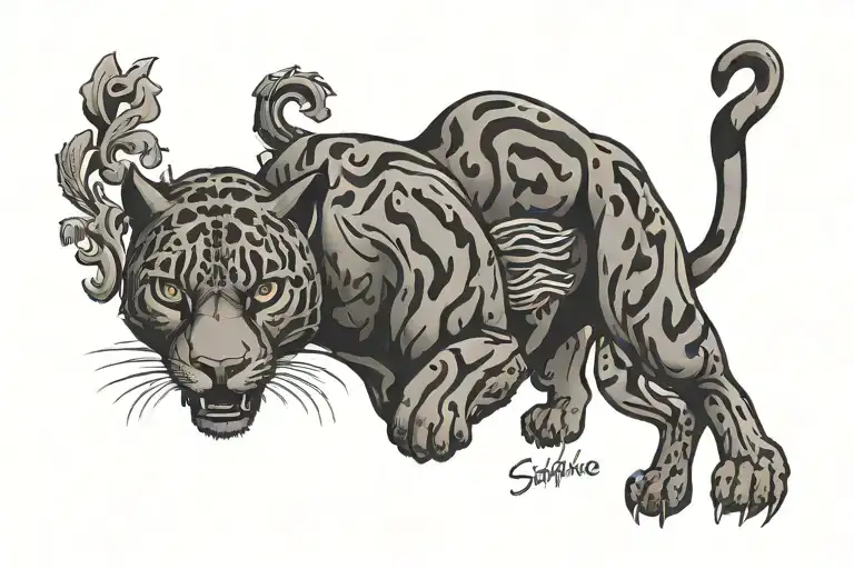 Panther With Word Sacrifice Written Across