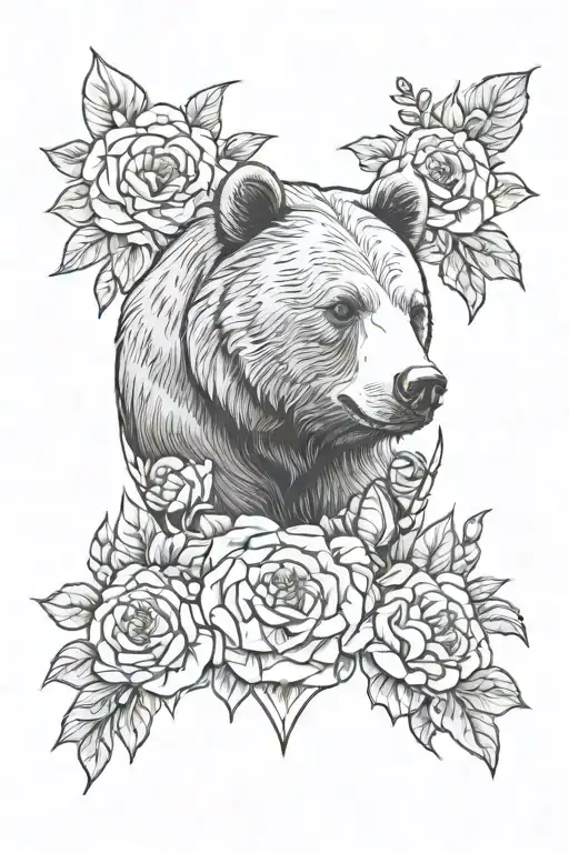 Bear And Flowers And Sunstone