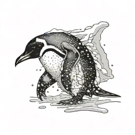 Penguin Walking In Snow