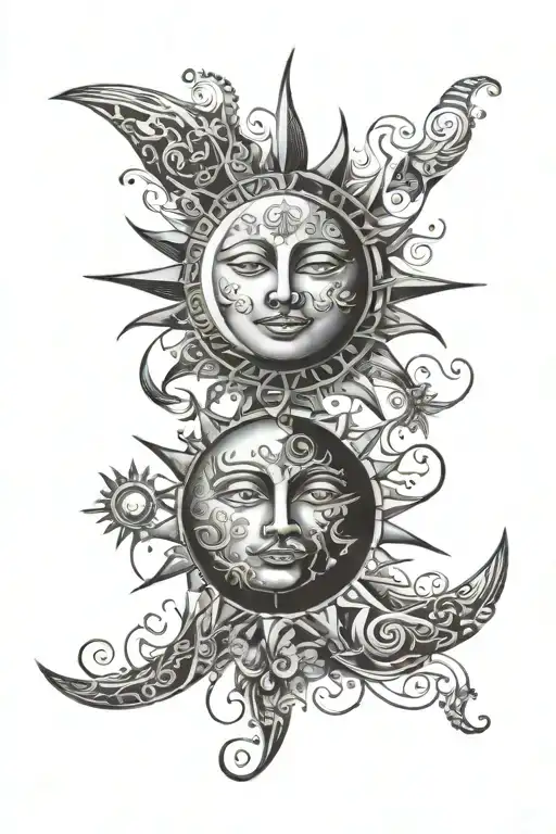 Patchwork Sun And Moon
