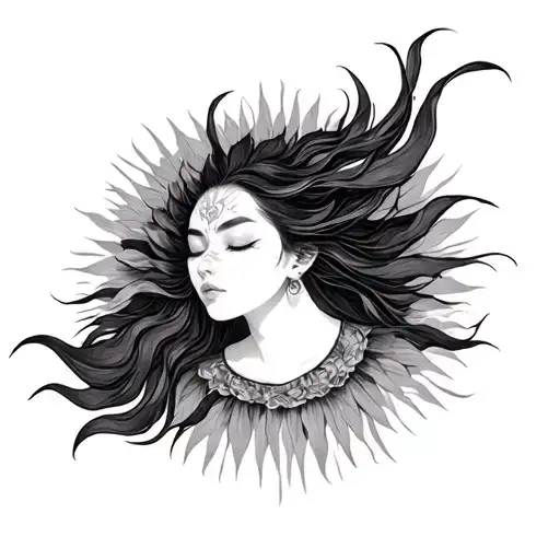 Yinyan With The Silhues Of The Sun