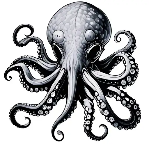 Space Octopus In Gothic Style For Clavicles