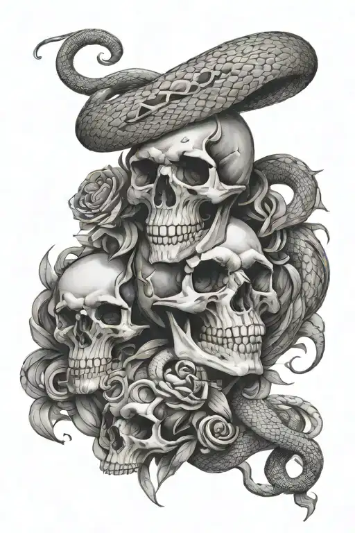 Chrisantium And Skull And Snake Wrapping