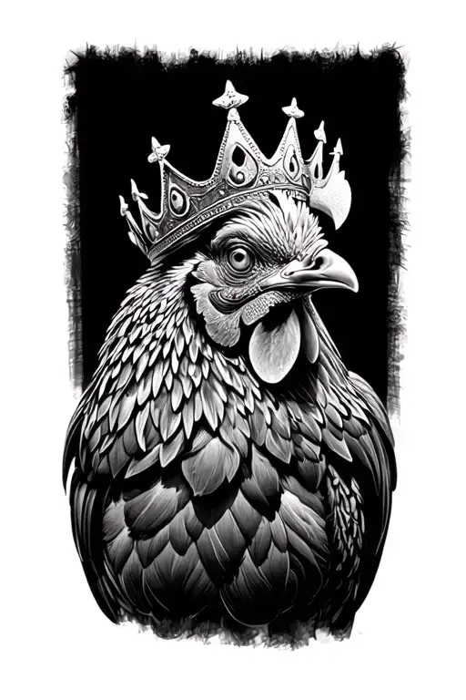 Rooster Wearing A Crown