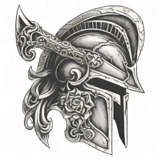 Spartan Helmet Rapier Flowers