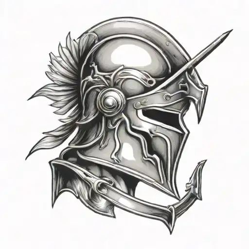 Rapier Through Spartan Helmet