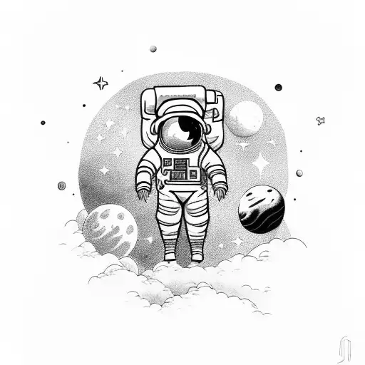 Astronaut Exploring A Vibrant Galaxy