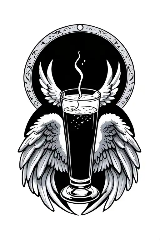 Drink With Angel Wings In Heaven