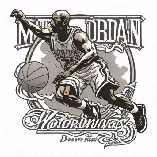 Michael Jordan Logo And Motivational Quote Written