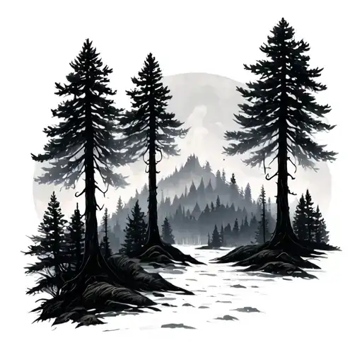 Dark Pine Forest