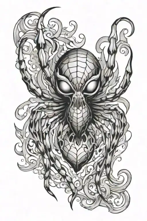 Spider With Heart Flame In Body Shaped Like