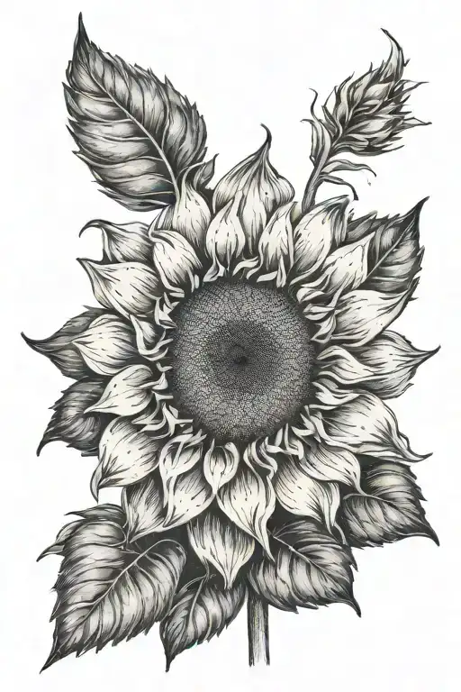 Sunflower With Cursive Writing