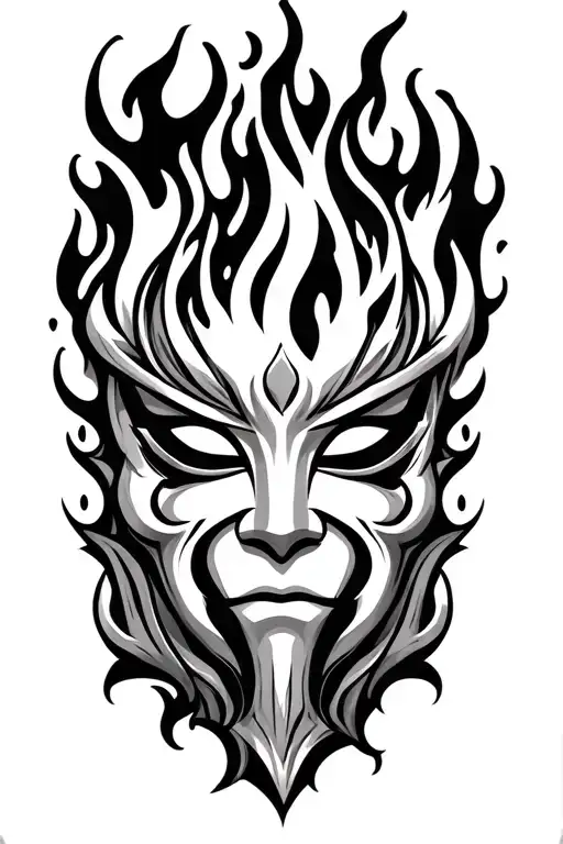 Mask They Are On Fire With A Transition To The Shoulder With The Mask Of Hanya