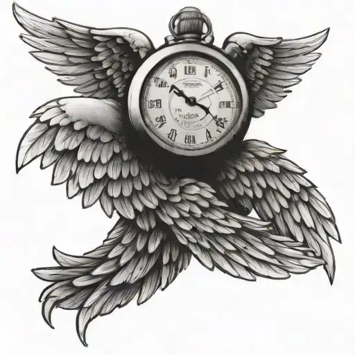 Stopwatch Angel Wings Sitting