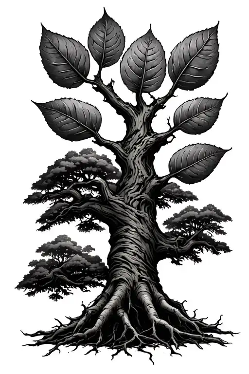 Leafless Tree On Forearm With Roots Going Onto The Hand