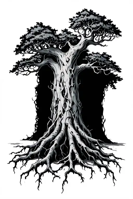 Leafless Poison Tree With Long Roots And Shading