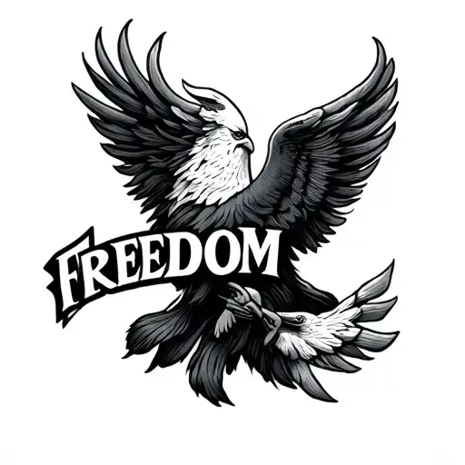 The Word Freedom On The Side Of The Head