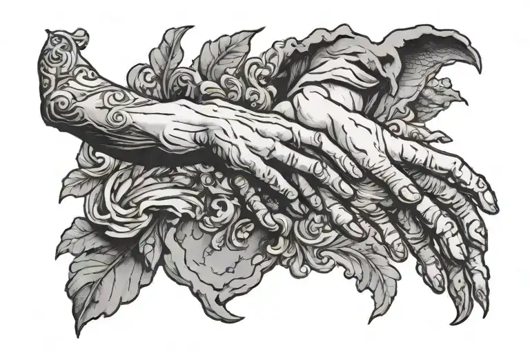 Creation Of Adam Black And White Drawing