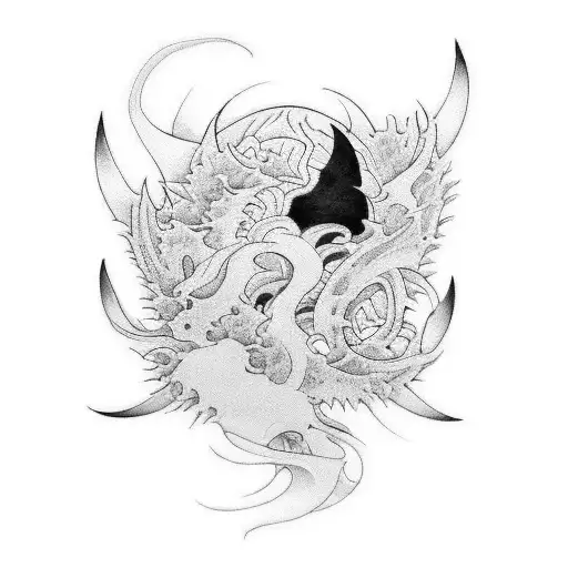A Traditional Japanese Art-inspired Tattoo Featuring Elements Of Metalcore Music