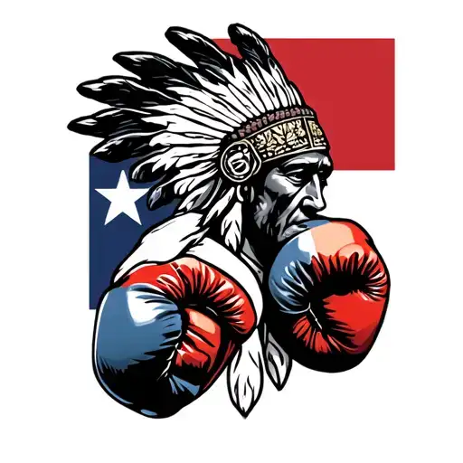 Indian Head Penny Golden Glove Boxing Texas Flag Sleeve