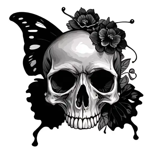 Butterfly And Skull