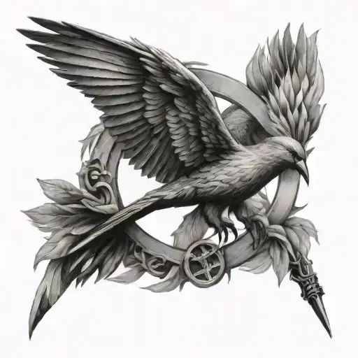 The Mockingjay From The Hunger Games Movie With The Initial Mlc