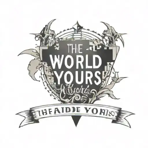 The World Is Yours Text With Minimalist Details And A Little Cross