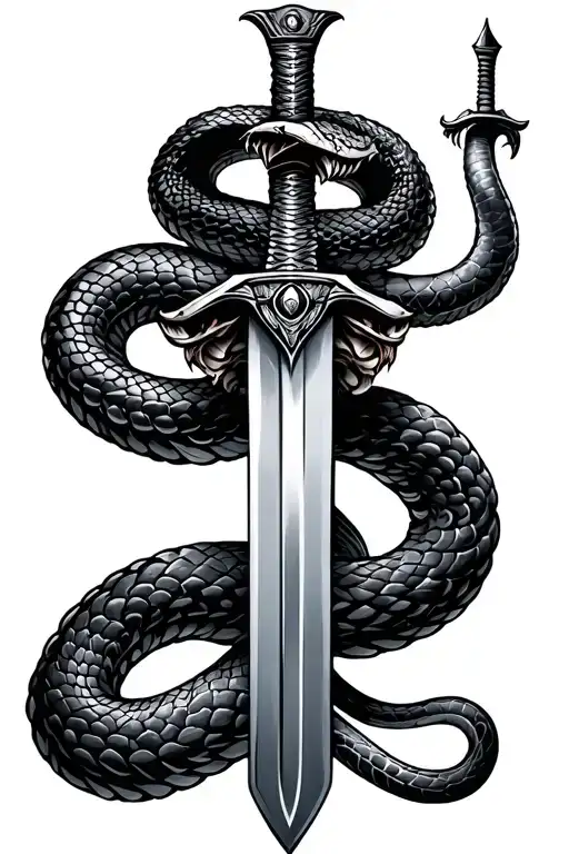 Snake And Sword Wrapped